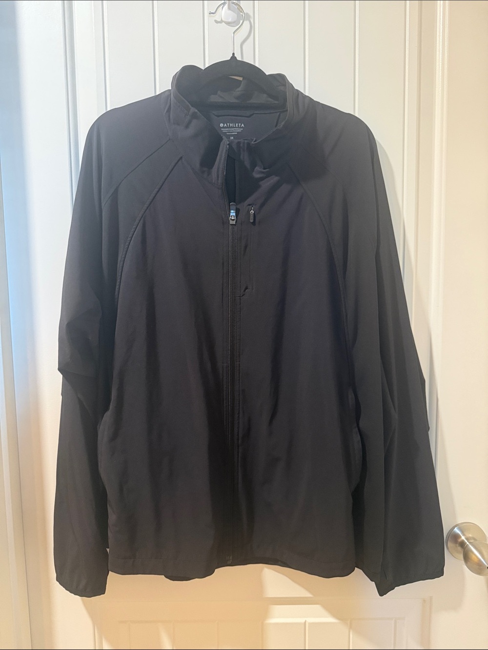 Athleta Black Hooded Zip Running Jacket - Women's
